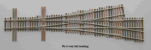 3 Way O SCALE 2-RAIL SWITCHES, O SCALE 2-RAIL TURNOUTS